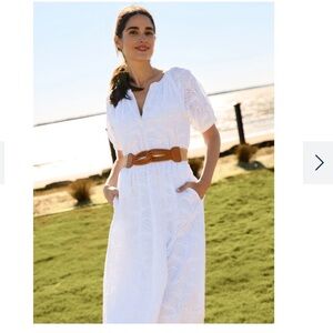 White Smocked Puff Sleeve Sundress